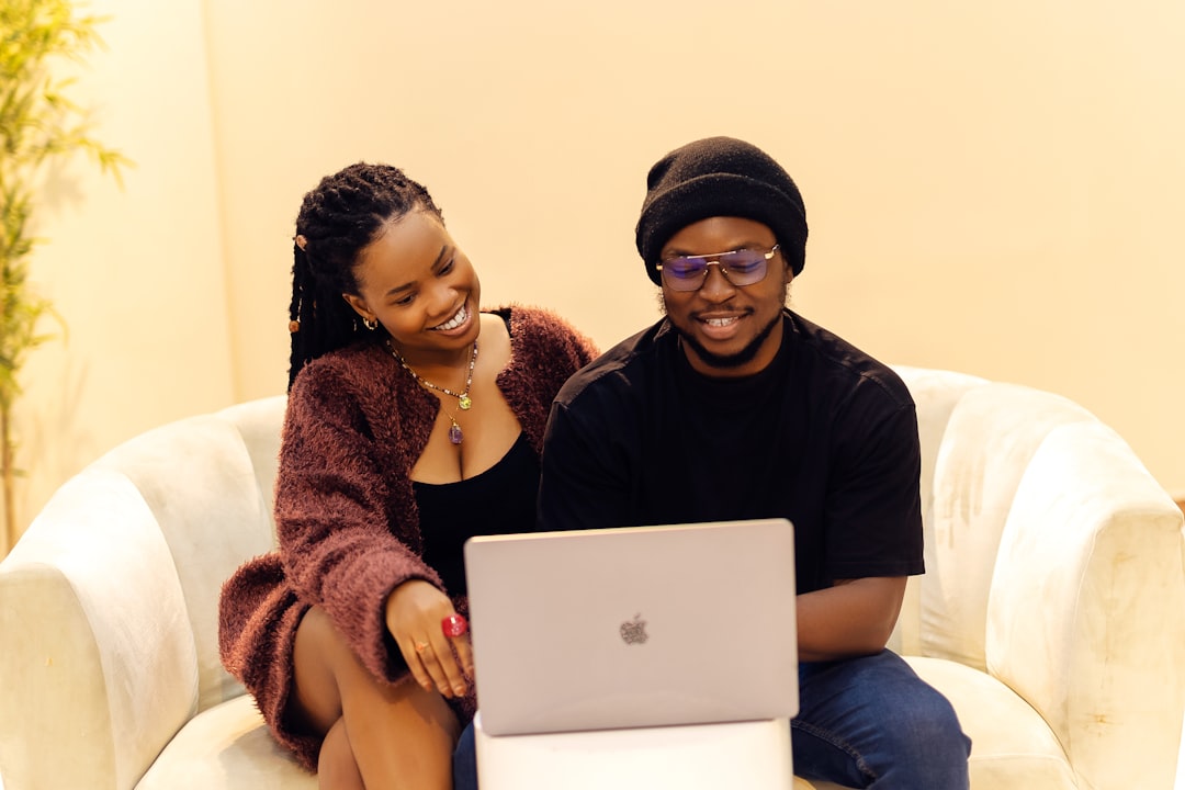 couple using laptop for online counseling