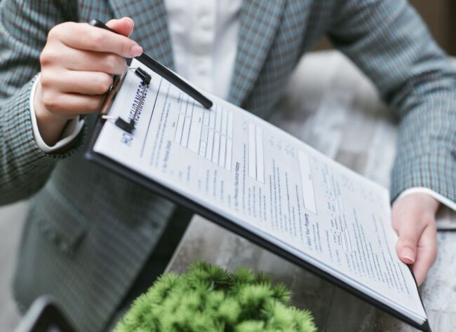 person reviewing therapy insurance benefits